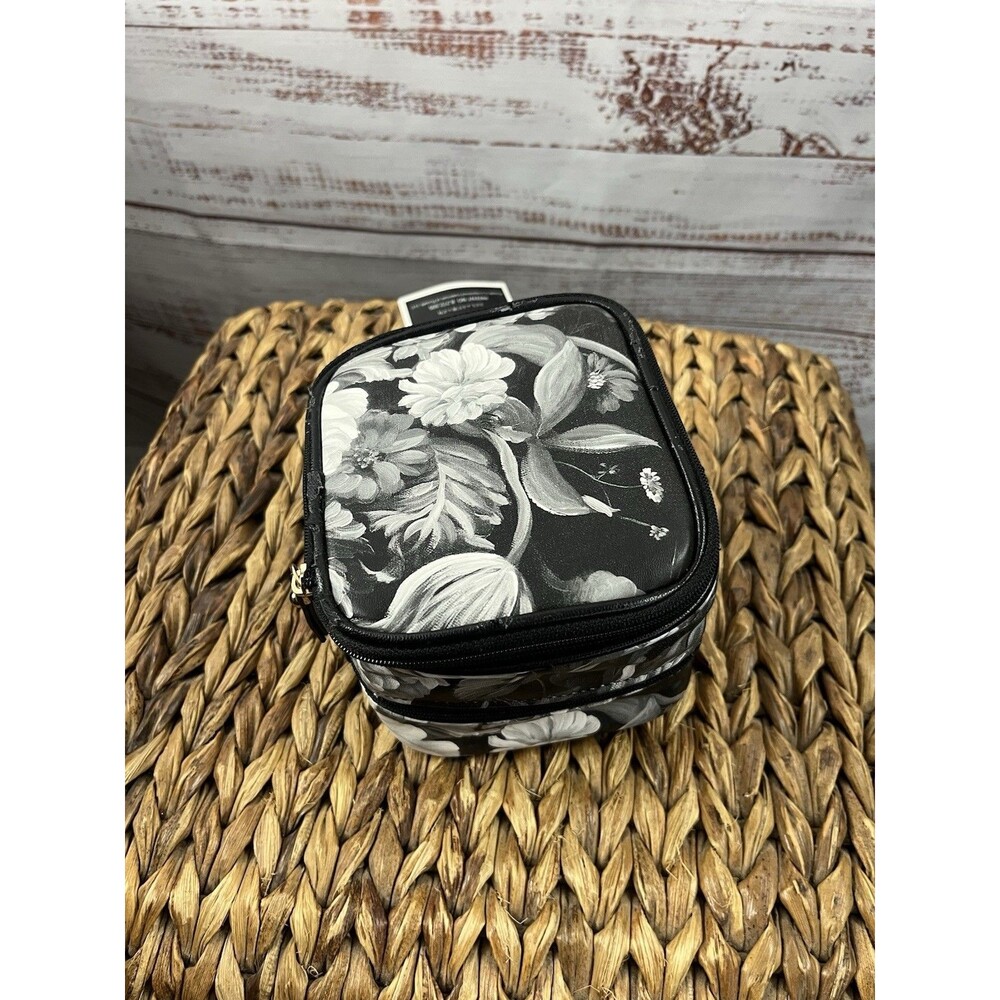 PurseN Weekender Jewelry Travel Case Expandable Organization Black/white Floral